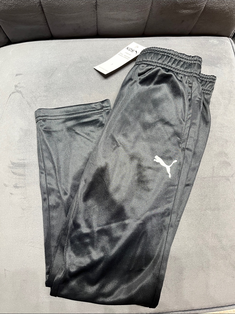 Puma Black Kids' Jogger Sweatpants with White Logo